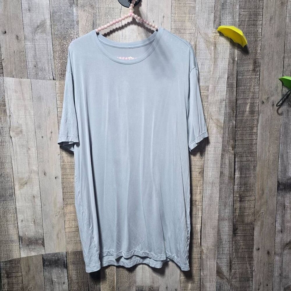 David Archy Light Blue Bamboo Rayon Basic Tee XL Natural Comfy Minimalist Casual